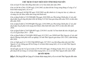 Quyết định 2074/QĐ-UBND 2012 Củng cố hoàn thiện mạng lưới y tế cơ sở Thái Nguyên đến 2020