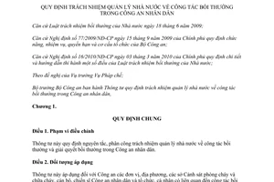 Thông tư 55/2012/TT-BCA quy định trách nhiệm quản lý nhà nước công tác