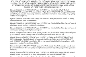 Thông tư 46/2012/TT-BNNPTNT sửa đổi Thông tư 44/2009/TT-BNNPTNT