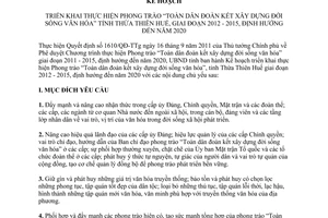 Kế hoạch 69/KH-UBND toàn dân đoàn kết xây dựng đời sống văn hóa Thừa Thiên Huế 2012 2015