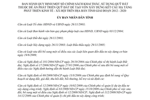 Quyết định 53/2012/QĐ-UBND Quy định chính sách khai thác sử dụng quỹ đất