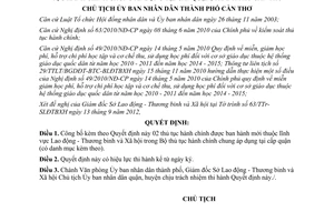 Quyết định 2308/QĐ-UBND năm 2012 công bố thủ tục hành chính chung tại cấp quận