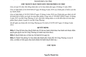 Quyết định 2307/QĐ-UBND năm 2012 công bố thủ tục hành chính của Sở Công Thương