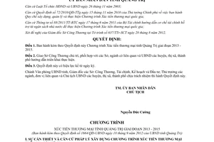 Quyết định 1664/QĐ-UBND năm 2012 Xúc tiến thương mại Quảng Trị 2013 2015