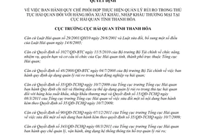 Quyết định 489/QĐ-HQTH năm 2012 Quy chế phối hợp thực hiện quản lý rủi ro