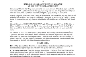 Nghị quyết 21/2012/NQ-HĐND khoản thu hồi phát hiện qua công tác thanh tra Sơn La