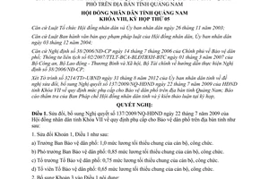 Nghị quyết 53/2012/NQ-HĐND sửa đổi mức phụ cấp cho Bảo vệ dân phố