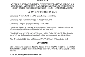 Quyết định 1884/2012/QĐ-UBND sửa đổi Quy chế quản lý sử dụng Quỹ quốc phòng