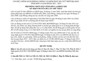 Nghị quyết 22/2012/NQ-HĐND sửa đổi Nghị quyết 03/2011/NQ-HĐND mục tiêu nhiệm vụ