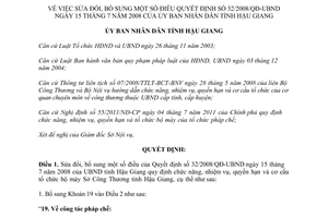 Quyết định 31/2012/QĐ-UBND sửa đổi cơ cấu tổ chức Sở Công Thương Hậu Giang