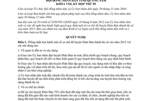 Nghị quyết 50/2012/NQ-HĐND cơ chế để huyện Điện Bàn thành thị xã vào năm 2015