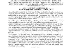 Nghị quyết 20/2012/NQ-HĐND sửa đổi Nghị quyết 325/2010/NQ-HĐND tỉnh Sơn La