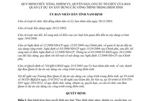 Quyết định 18/2012/QĐ-UBND Quy định chức năng nhiệm vụ quyền hạn cơ cấu tổ chức