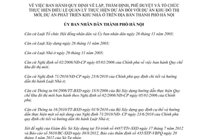 Quyết định 26/2012/QĐ-UBND Quy định lập thẩm định phê duyệt tổ chức thực hiện