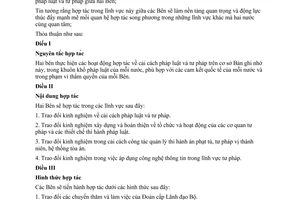 Bản ghi nhớ hợp tác trong lĩnh vực cải cách pháp luật và tư pháp giữa Bộ Tư pháp Việt Nam Ai-len