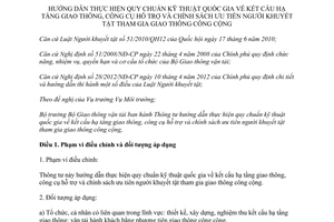 Thông tư 39/2012/TT-BGTVT hướng dẫn thực hiện quy chuẩn kỹ thuật quốc gia