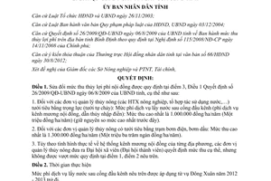 Quyết định 35/2012/QĐ-UBND sửa đổi mức thu thủy lợi phí nội đồng