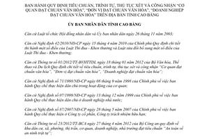 Quyết định 09/2012/QĐ-UBND Quy định tiêu chuẩn trình tự thủ tục xét công nhận