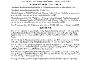 Quyết định 52/2012/QĐ-UBND chuyển giao công tác chứng thực hợp đồng giao dịch