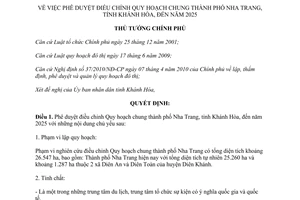 Quyết định 1396/QĐ-TTg năm 2012 phê duyệt điều chỉnh Quy hoạch chung thành phố