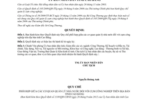 Quyết định 1330/QĐ-UBND năm 2012 Quy chế phối hợp giữa cơ quan quản lý nhà nước