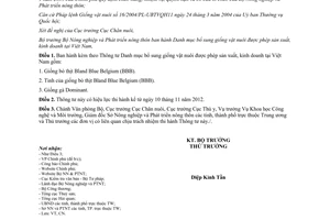 Thông tư 49/2012/TT-BNNPTNT Danh mục bổ sung giống vật nuôi được phép sản xuất