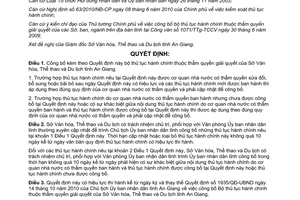 Quyết định 1680/QĐ-UBND 2012 công bố bộ thủ tục hành chính Sở Văn hóa An Giang