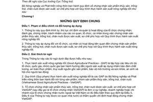 Thông tư 48/2012/TT-BNNPTNT quy định chứng nhận sản phẩm thủy sản trồng trọt