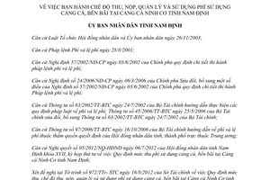 Quyết định 20/2012/QĐ-UBND chế độ thu nộp quản lý sử dụng phí sử dụng cảng cá