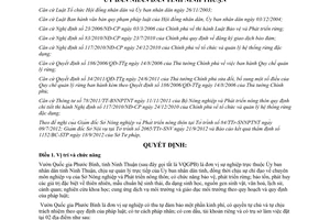 Quyết định 53/2012/QĐ-UBND chức năng nhiệm vụ quyền hạn cơ cấu Vườn Quốc gia