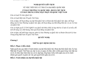 Nghị quyết liên tịch 525/2012/NQLT/UBTVQH13-ĐCTUBTWMTTQVN tiếp xúc cử tri