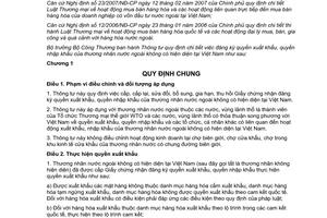 Thông tư 28/2012/TT-BCT quy định đăng ký quyền xuất nhập khẩu của thương nhân