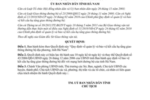 Quyết định 22/2012/QĐ-UBND Quy định quản lý bảo vệ kết cấu hạ tầng giao thông