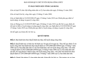 Quyết định 1333/2012/QĐ-UBND Quy chế tuyển dụng công chức