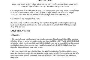 Chương trình 3885/CTr-BHXH-HND phối hợp thực hiện chính sách bảo hiểm xã hội