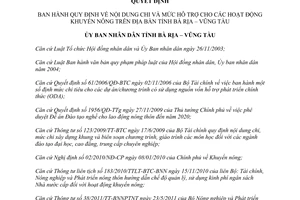 Quyết định 2045/QĐ-UBND 2012 chi mức hỗ trợ hoạt động khuyến nông Bà Rịa Vũng Tàu