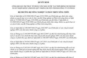 Quyết định 2380/QĐ-BNN-ĐMDN năm 2012 công bố giá trị thực tế phần vốn nhà nước