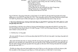 Công văn 8556/BKHĐT-PTDN thực hiện Kế hoạch phát triển doanh nghiệp nhỏ và vừa