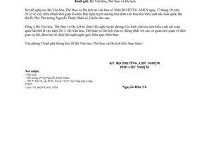 Công văn 8538/VPCP-KGVX tổ chức Hội nghị tuyên dương Gia đình văn hóa tiêu biểu