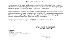 Công văn 8542/VPCP-KTN xử lý phương án rà soát điều chỉnh quy hoạch phát triển