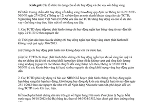 Công văn 7019/NHNN-QLNH chấm dứt huy động và cho vay vốn bằng vàng