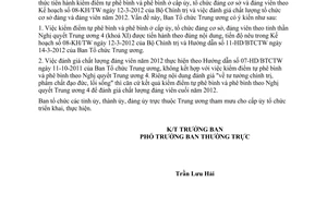 Công văn 3676-CV/BTCTW đánh giá chất lượng đảng viên năm 2012