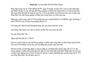 Công văn 5247/BNN-KHCN liên quan đến Bằng độc quyền sáng chế số 178 Mái bê tông