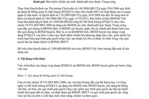 Công văn 4396/BHXH-VP triển khai xây dựng và áp dụng hệ thống quản lý chất lượng