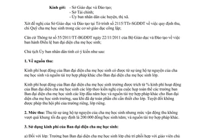 Công văn 3293/UBND-VX thu chi quỹ Ban Đại diện cha mẹ học sinh tại cơ sở giáo dục công lập Bình Phước