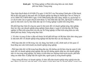 Công văn 3436/BNN-ĐMDN tổ chức củng cố đơn vị đầu mối quản lý nhà nước