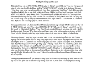 Công văn 2844/BKHCN-ĐTG xác định lĩnh vực ưu đãi đầu tư