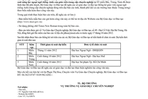 Công văn 6727/BGDĐT-GDCN thống kê giáo viên ngoại ngữ giảng dạy trung cấp