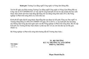 Công văn 4986/BNN-TC kinh phí chi trả trợ cấp xã hội cho học sinh thuộc diện