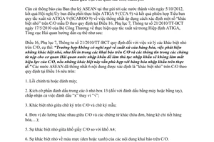 Công văn 5517/TCHQ-GSQL khác biệt nhỏ trên C/O mẫu D